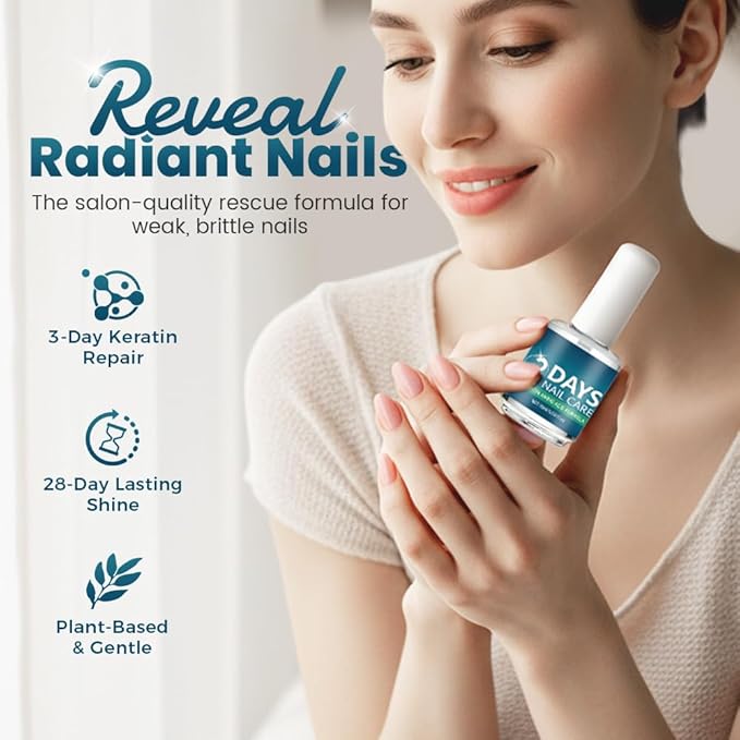 3 Days Nail Care Oil, 2026 New Keratin Nail Strengthener Polish, High-Gloss Quick-Dry Nourishing Nail Oil, Fast Strengthening and Hydrating for Dry, Weak and Fragile Nails (3 Pcs)