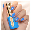 Double Rhythm 0.50 OZ Gel Polish Same Color Same Bottle Golden Round Hema Free Neutral Natural Milky 15 ML Jelly UV Polish Art DIY at Home (Blue-C1336)