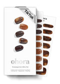 ohora Semi Cured Gel Nail Strips (N Cinnamon Glaze) - Works with Any Lamps, Salon-Quality, Long Lasting, Easy to Apply & Remove - Includes 2 Prep Pads, Nail File & Wooden Stick