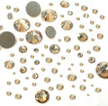 CRYSTAL GOLDEN SHADOW (001 GSHA) 144 pcs 2058/2088 SWAROVSKI Flatbacks rhinestones nail art mixed with Sizes ss5, ss7, ss9, ss12, ss16, ss20, ss30