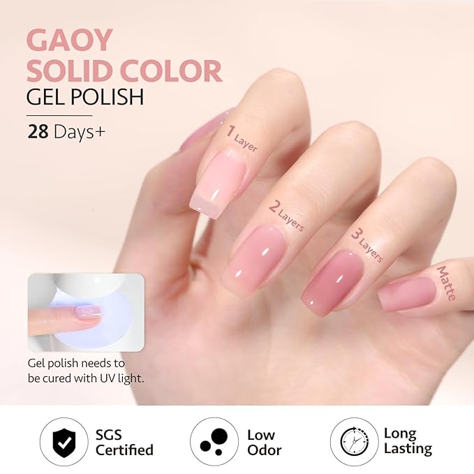 GAOY Sheer Maroon Gel Nail Polish, 16ml Jelly Pink Burgundy Translucent Color 1354 UV Light Cure Gel Polish for Nail Art DIY Manicure and Pedicure at Home