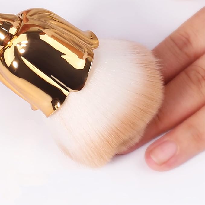 WOKOTO 2pcs Nail Art Dust Brushes For Acrylic Nails Powder Remover Rose Gold And Black Rose Soft Make Up Brushes Dust Cleaner Brush For Nail Trimming Cleaning Tools Foundation Brushes Set