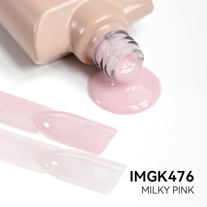 MAYCHAO 15ML Milky Pink Gel Nail Polish 1Pc Transparent Pink Gel Polish Soak Off UV LED Translucent Nail Polish Nail Art Starter Manicure Salon DIY at Home, 0.5 OZ