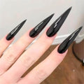 RTKHFZE Black Press on Nails Stiletto Shape Glossy Fake Press on False Nails Acrylic Nails Artificial Nails 24pcs Gift for Women and Girl
