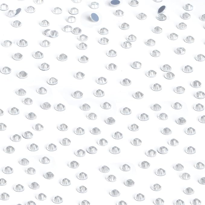 NCB 2880pcs Iron on Crystal Rhinestones Round Gems for Crafts Decoration DIY Jewelry Making (Clear Crystal, SS16 3.8mm)