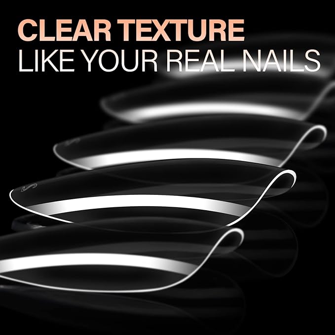 AILLSA Almond Nail Tips 504pcs Clear Nails Tips Gel Full Cover Nails Tip Medium Almond Shaped Fake Soft Nails for Press on Nail Extensions Home DIY Nails Salon- X (12 Sizes)