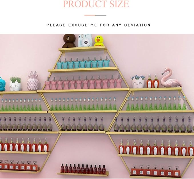Metal Wall-Mounted Nail Polish Shelf and Essential Oil Rack, Used in Nail Salon, Beauty Salon, Home Perfume/Cosmetics/Beauty Supplies/Spices Collection Display Rack