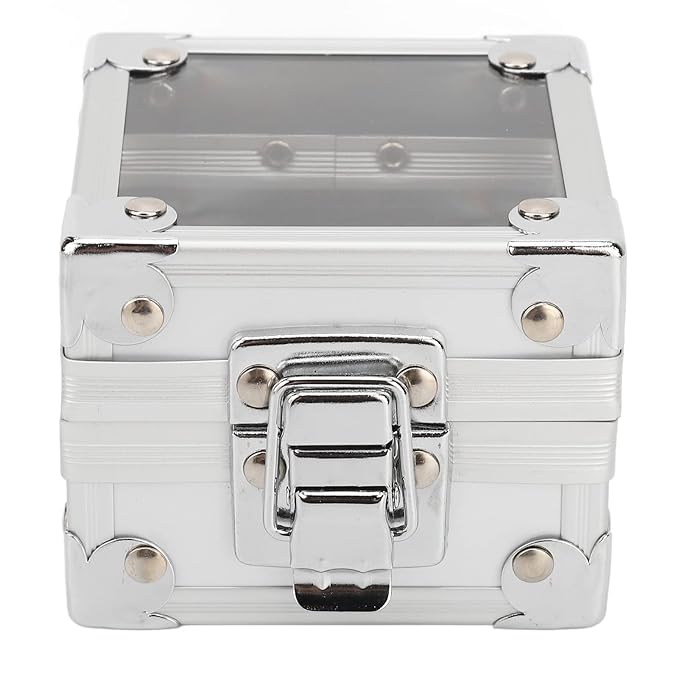 Nail Drill Bit Holder Case,25 Holes Transparent Nail Drill Bits Storage Box,Grinding Heads Storage Box with Lock,Professional Manicure Tools Display Case for Nail Bits(A)