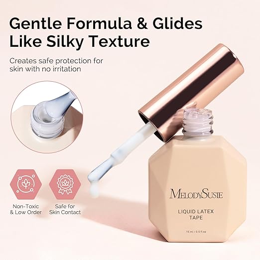 MelodySusie Gel Polish Liquid Latex for Nails Peel off Cuticle Guard for Nail Polish Nail Art Liquid Latex Barrier Protector Manicure Cuticle Protectors with Stick Manicure Home DIY Salon 15ML