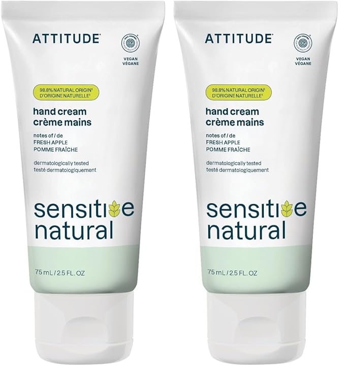 ATTITUDE Hand Cream, EWG Verified, Plant and Mineral-Based Ingredients, Vegan & Cruelty-free Beauty Products for Sensitive Skin, Nourishing, Avocado Oil, 2.5 Fl Oz (Pack of 2)
