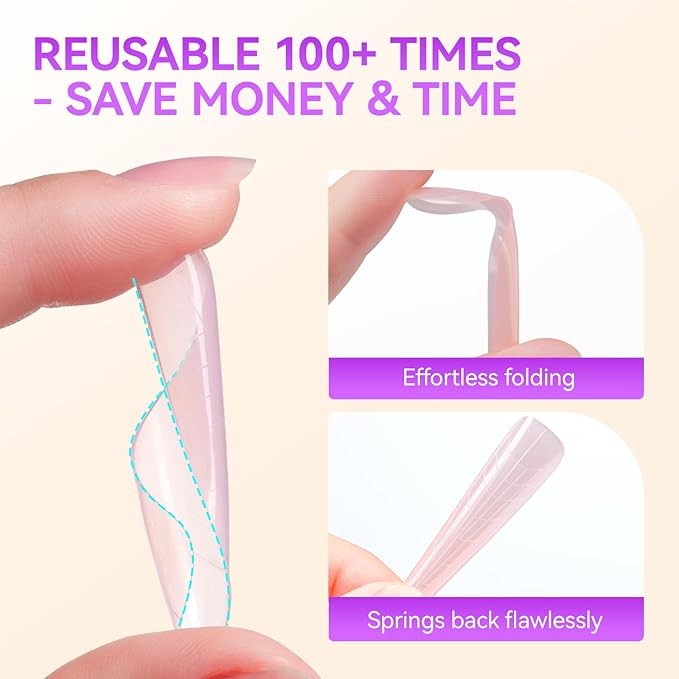 288pcs Nail Dual Forms for Buildergel: Gelike EC 12 Unique Styles & Sizes for Professional Salon-Quality Manicures at Home