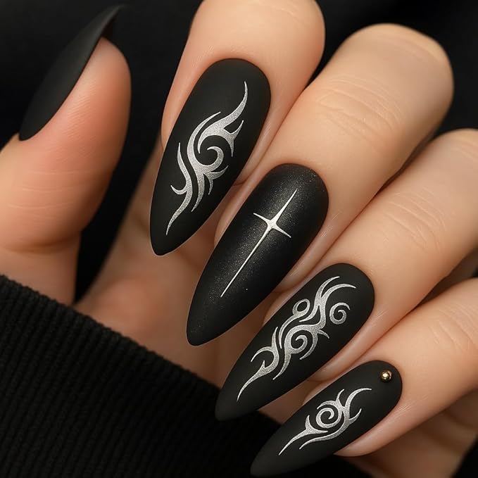 PH PandaHall 3pcs Tribal Style Nail Stamping Plates Swirl Pattern Nail Art Stencil Gothic Manicure Art Templates Flame Butterfly Nails Stamper Plate for Women DIY Manicures Salon Design Printing