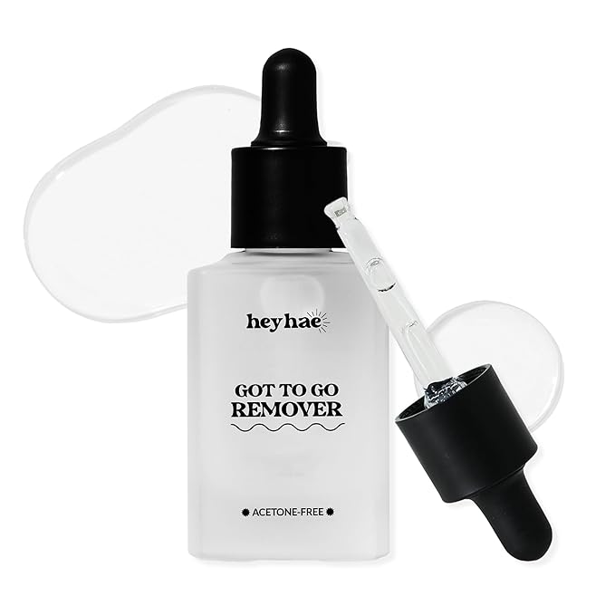 Heyhae Got To Go Remover - Semi-Cured Gel Nail Strip Remover | Non-drying Hypoallergenic Solution | Gentle and Moisturizing Acetone Free Formula