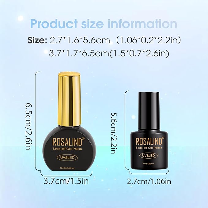 ROSALIND 25pcs Gel Nail Polish Set 21 colors gel polish Burgundy Purple Nude Silver Cat Eye with 10mL 4pcs Base & Top Coat, Soak Off U v DIY Salon Nail Gel Gift for Women