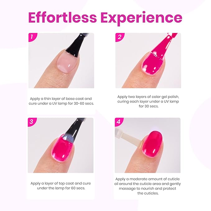 Beetles Hot Pink Gel Polish - Blush Popper 15ML/0.51Fl Oz, Hema Free Neon Pink Gel Nail Polish, Same Color Same Bottle, Soak Off UV LED Lamp Spring Summer Nails Art, Manicure Salon DIY Neon Nails