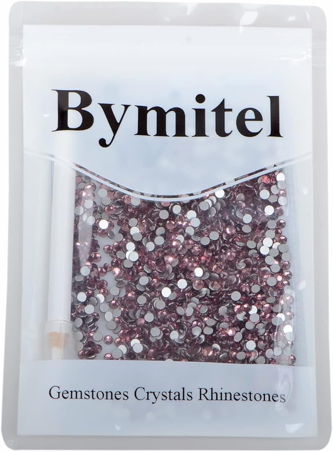 1440PCS Art Nail Rhinestones Non Hotfix Glue Fix Round Crystals Glass Flatback for DIY Jewelry Making with one Picking Pen (ss12 1440pcs, Lt. Amethyst)