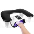 Quaferen Arm Rest for Nails Tech: U-shaped Manicure Nail Arm Rest Stand Black Big Armrest Microfiber PU Leather Hand Rest Pillow for Acrylic Nail Cushion