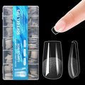 Medium Square Clear Nail Tips 600pcs Full Cover Soft Acrylic Press For Nail Kit Women Home DIY Fake Nails for Nail Extension 12 Size