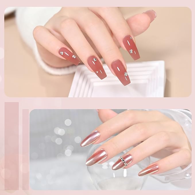 GAOY Poly Gel, 60g Pink Maroon Builder Gel Nail Enhancement for Beginner & Professional Salon DIY at Home