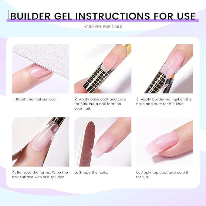 Hard Gel Builder Gel for Nails Long-lasting Strong Clear 3D Sculpting for Nail Extension 5.3fl.oz (clear, 5.3fl.oz)