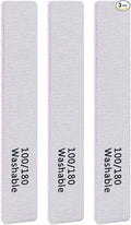 3PCS Professional Reusable Double-Sided 100/180 Grit Washable Nail File