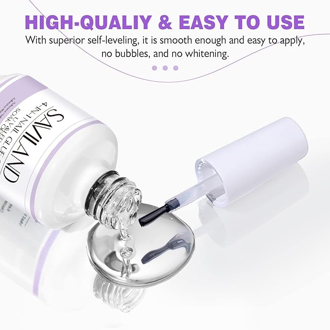 SAVILAND Gel Nail Glue with Lamp: U V Nail Glue Gel DUO for Nails Tips 15 ML and U V Light for Nails Fast Curing Gel Extension DIY Manicure Art Home Salon Gift