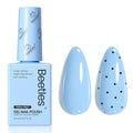 Beetles Light Blue Gel Nail Polish - Hema Free Pastel Baby Blue Gel Polish, 8ML/0.27Fl Oz Soak Off UV LED Lamp Pastel Nails Art, Long-Lasting Manicure Salon DIY Home Easter Spring Nails