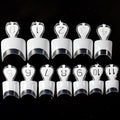 12 Sizes White French Fake Nail Art Tips 24pcs/kit Short Wrap Edge Armor DIY Acrylic False Nails Manicure Accessories Tool x 10 kits