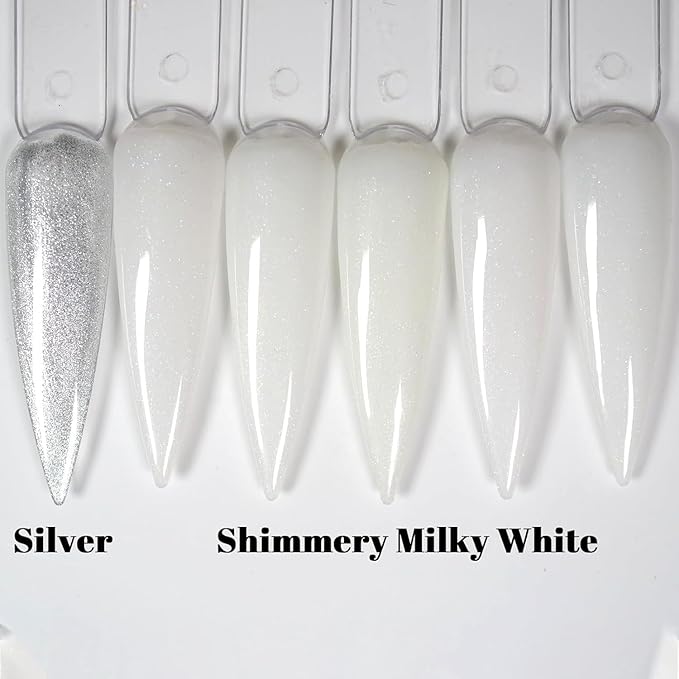 Glow in the dark Milky White Gel Nail Polish Colors Set with silver cat eye gel polish (GP016)
