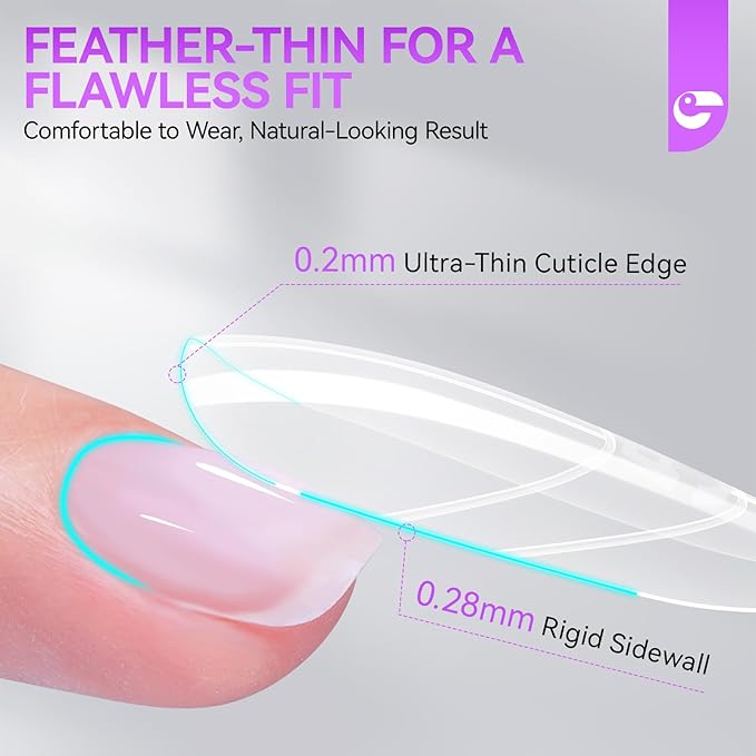 Gelike EC Dual Forms for Nail Extension: Almond ＆Coffin Sandwich Dual Forms Work with Builder Gel ＆ Polygel - 2 Shapes 240PCS 15 Sizes Reusable 100+ Times Clear Acrylic Molds Kit for Quick Manicure