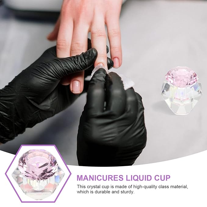 1pc Nail Art Crystal Cup Manicure Supplies Mixing Cups Nail Acrylic Powder Bowl Manicure Nail Art Bowl Nail Crystal Container Nail Liquid Bowl Manicure Powder Bowl
