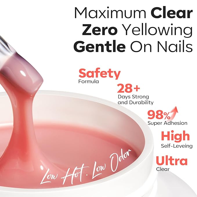 modelones Gel Builder for Nails, 10-in-One Builder Nude Rose Pink 2oz, High Thickness Hard Gel High Hardness for Extension Apex Building Sculpting Overlays Home Salon U V/LED Cured, 2oz