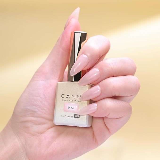 CANNI Jelly Nude Pink Gel Nail Polish, 1Pcs Sheer Clear Pink Gel Polish Translucent Milky Color High Gloss Soak Off U V Nail Manicure Salon DIY