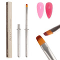 BQAN 1PCS Oval Nail Brush Builder Gel Brush for Poly Nail Gel with Metal Handle Nails Clean up Brushes Manicure Design Pen Salon DIY at Home