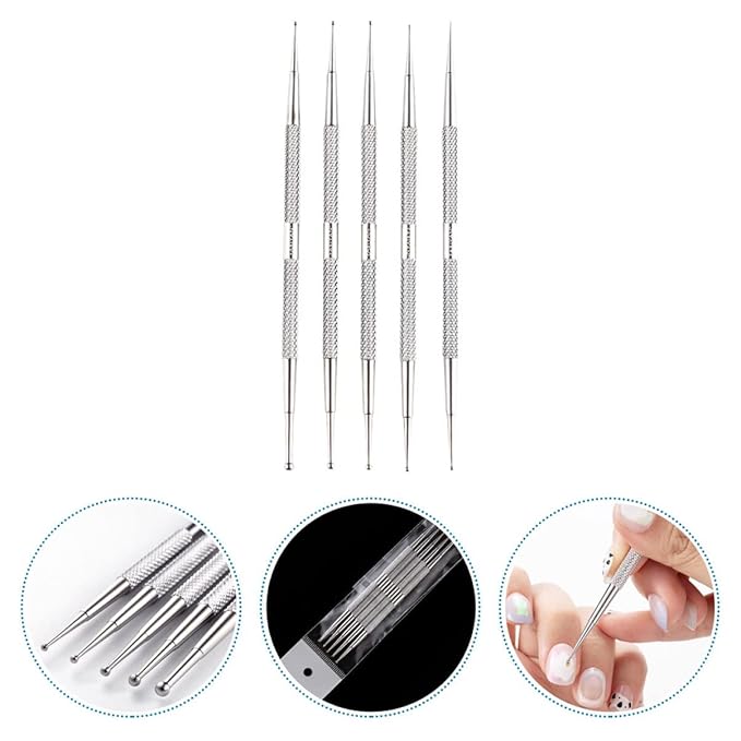 Beaupretty 5pcs Nail Dotting 2 way dotting pen nail dotting tool dotting tools set Pen Ball Embossing