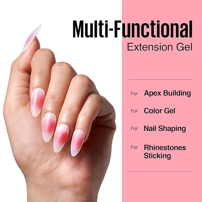 MEFA Builder Gel for Nails, Milky Rose, UV Gel for Nail Extension and Sculpting, Strengthening Nail Art Manicure UV Builder for Nail Salons, 15g