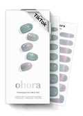 ohora Semi Cured Gel Nail Strips (N Milky Swirl) - Works with Any Lamps, Salon-Quality, Long Lasting, Easy to Apply & Remove - Includes 2 Prep Pads, Nail File & Wooden Stick