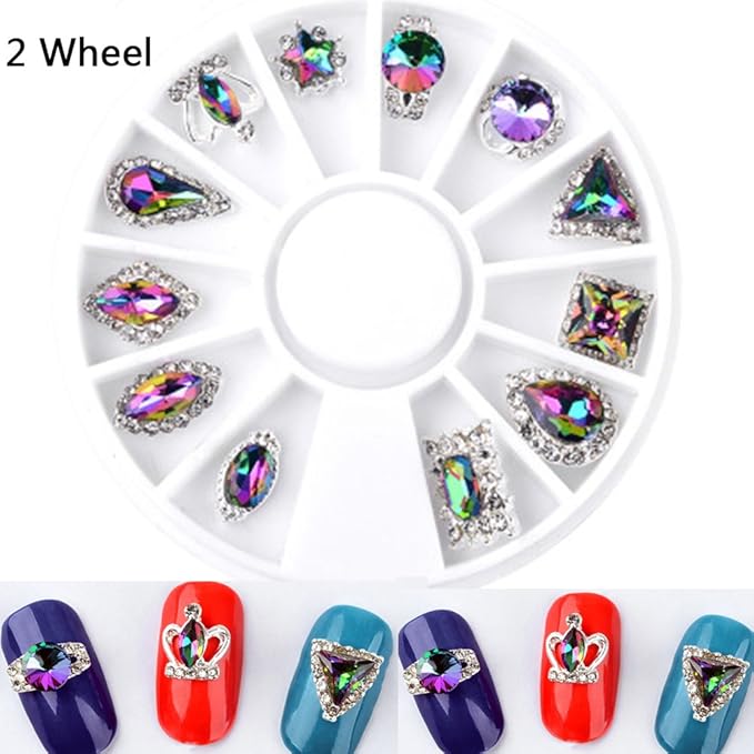 3D Nail Art Luxury Flame Rhinestone Alloy Shining Dride Party Diamond Decorations 24 Pcs