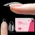 Beetles Tipex Instant Apex Nail Tips Almond Short – Pre-Built & Pre-Etched, Strong & Thick Acrylic, 16 Sizes, 512 Pieces