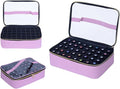 Small Clear Nail Polish Organizer Case Holds 40 Bottles(15ml-0.5fl.oz) Multifunctional Nail Polish Bag, Cosmetic Travel Makeup Bags for Women, Pink
