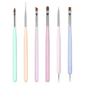 Nail Art Brushes 6PCS Nail Brush Set with Gel Polish and Liner Brush and Dotting Pens for Home and Professional Salon Use