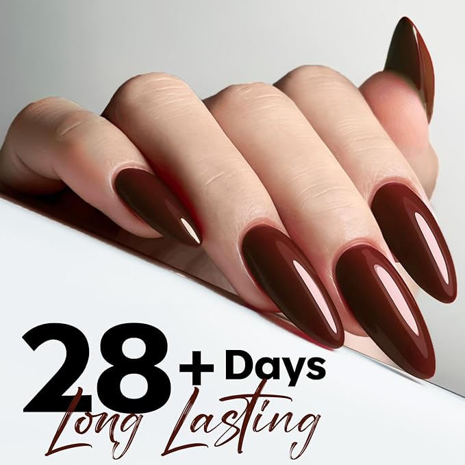modelones Gel Nail Polish Red Burgundy Nail Dark Red Brown Gel Nail Polish Soak Off Nail Art Manicure 15 ML
