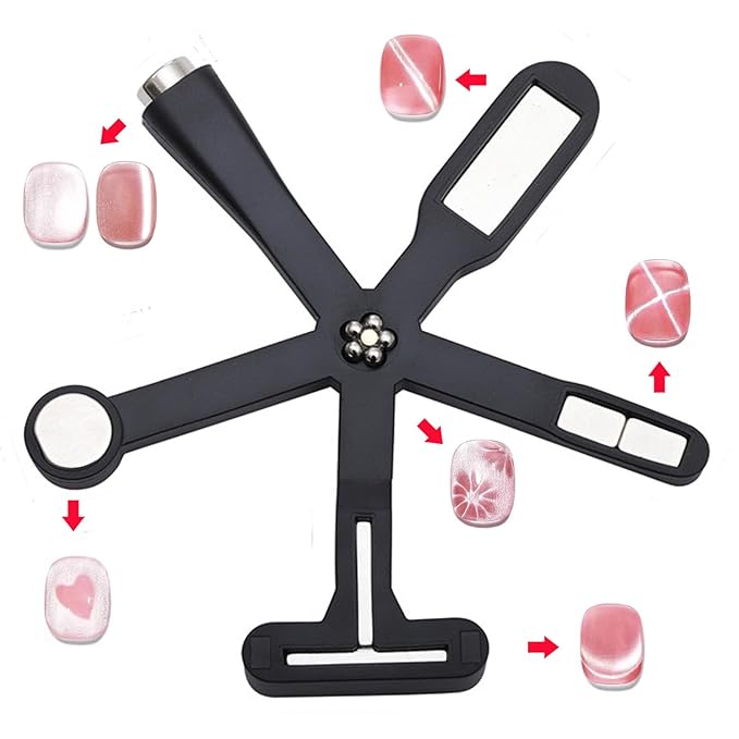 Dr.nail 6 in 1 Nail Magnet, Cat Eye Gel Nail Polish Magnet for Nails, Magnetic Nail Polish Gel Tools with Silicone Protective Case for 3D Nail Art Design Nail Salon or DIY