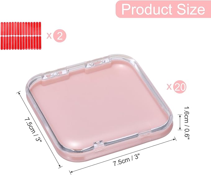 uxcell 20 Pcs Press on Nail Storage Box with Adhesive Double Sided Tape, Acrylic Nail Display Box for Nail Salon Home Storage Supplies, Clear/Pink