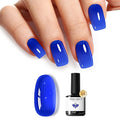 modelones Blue Gel Nail Polish Jelly Translucent Gel Polish Deep Blue Sheer Nails Soak Off LED Nail Lamp Nail Manicure 15 ML