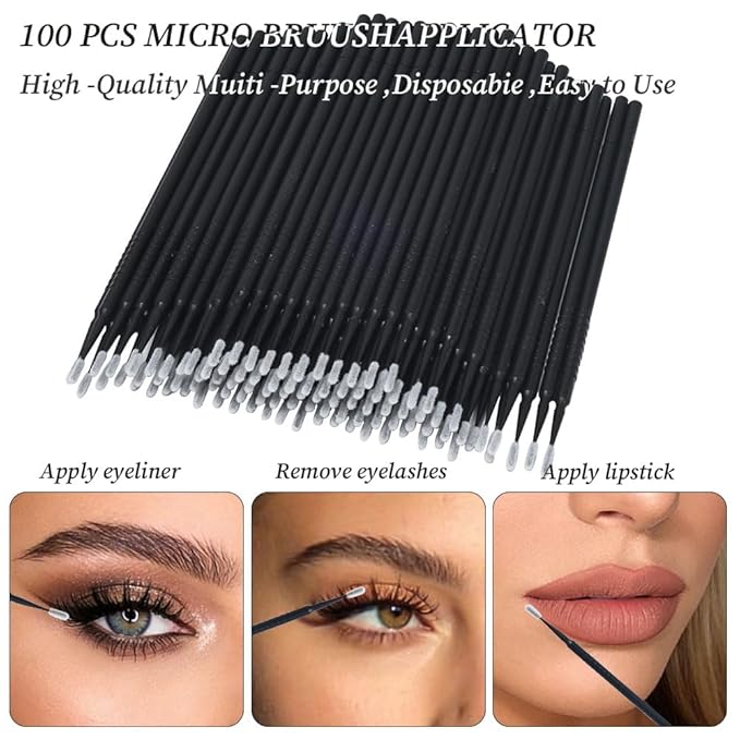 300 Pack Disposable Spoolies Brushes Sets Mascara Wand Lip Brushes Cotton Swab for Eyebrow Eyelash Extension Tattoo Lipstick Applicator