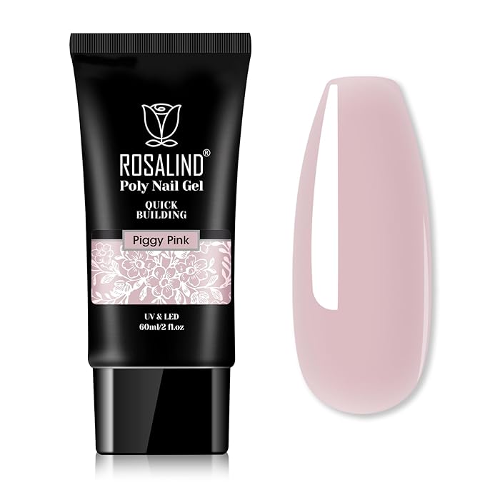 ROSALIND Light Purple Poly Extension Gel, 60ml/2 oz Gray Pink Poly Nail Gel Building Enhancement for Nail Thickening Decoration Fall Colors Set, Easy to DIY Use at Home Need UV Lamp