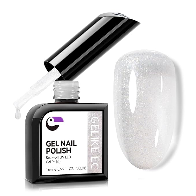 gelike ec Gel Nail Polish Silver Color Safe for Girl Teens Manicure Lovers 16ml - Chip Resistant for Party Occasions with Smooth Brush