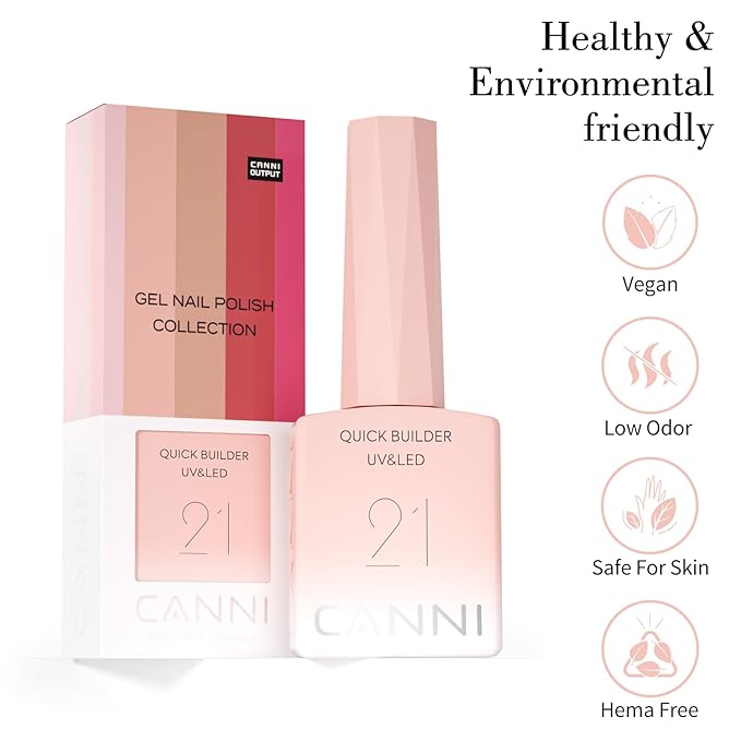 CANNI Quick Builder Nail Gel for Nails – 9ML Nude Pink Soak-Off Nail Strengthening Gel for Apex Building DIY UV LED Manicure