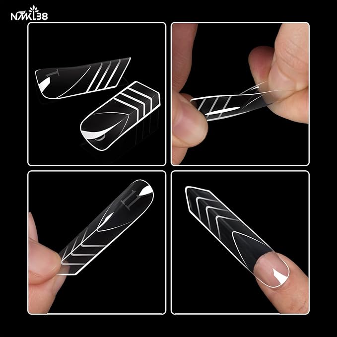 NMKL38 150PCS Dual Nail Forms 15 Sizes Extension Poly Nail Gel Full Cover